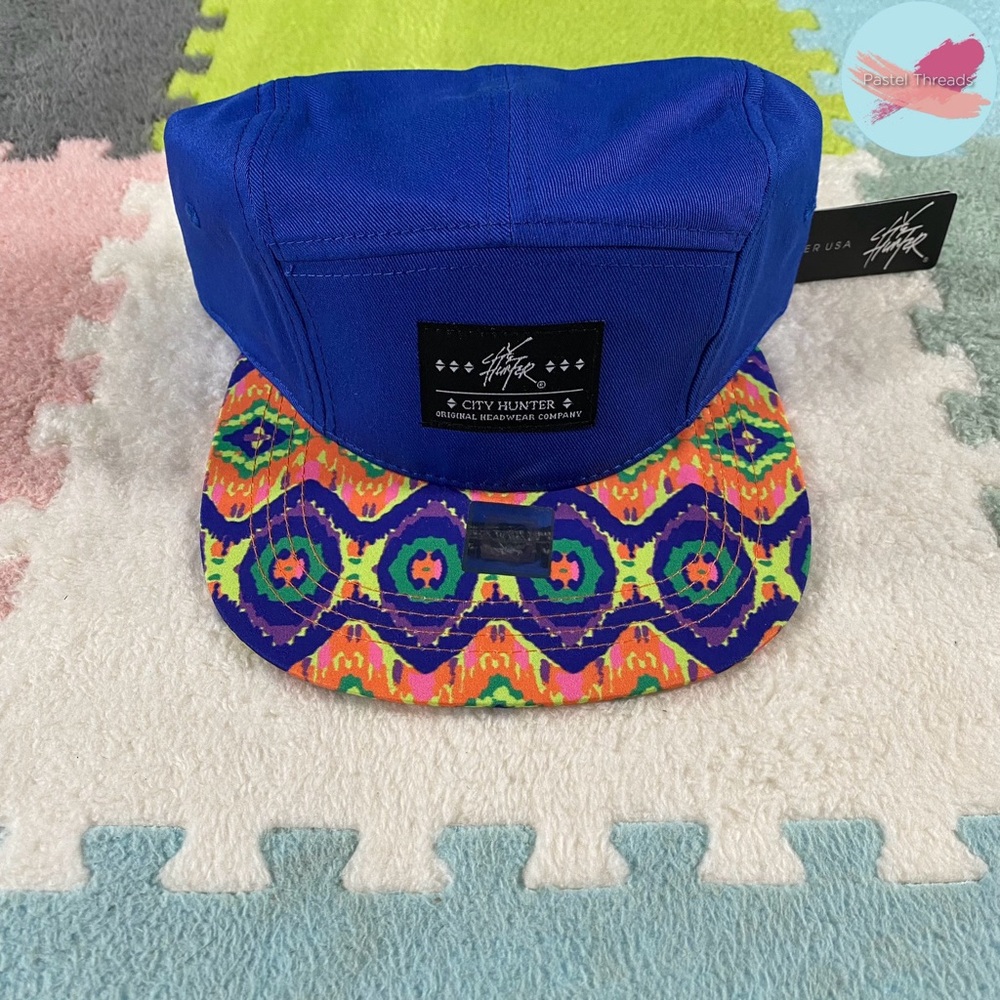NWT Vintage City Hunter Fresh Prince 5 Panel Bike Hat (Neon Royal)